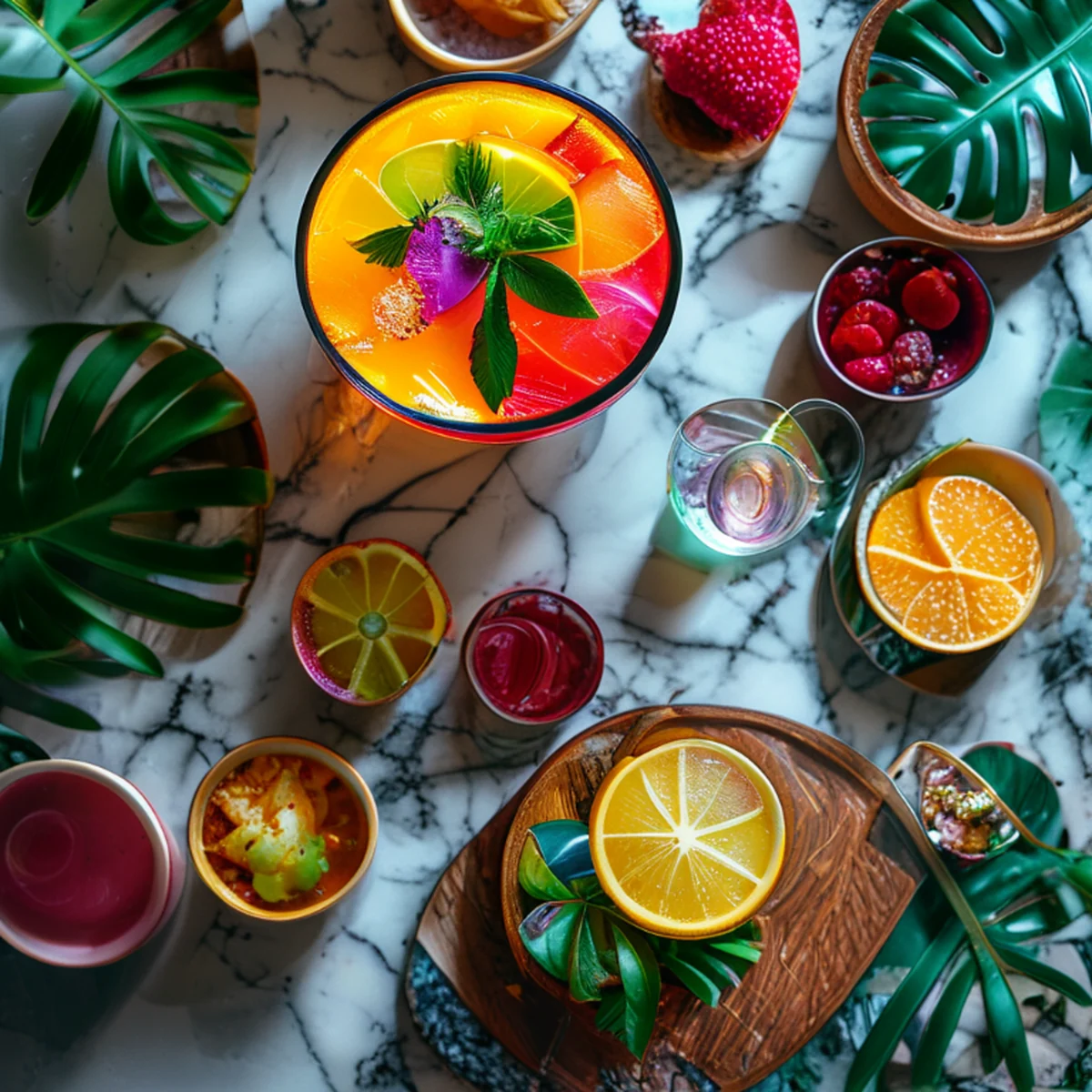 Aesthetically arranged cafe drinks and snacks for perfect social media photos