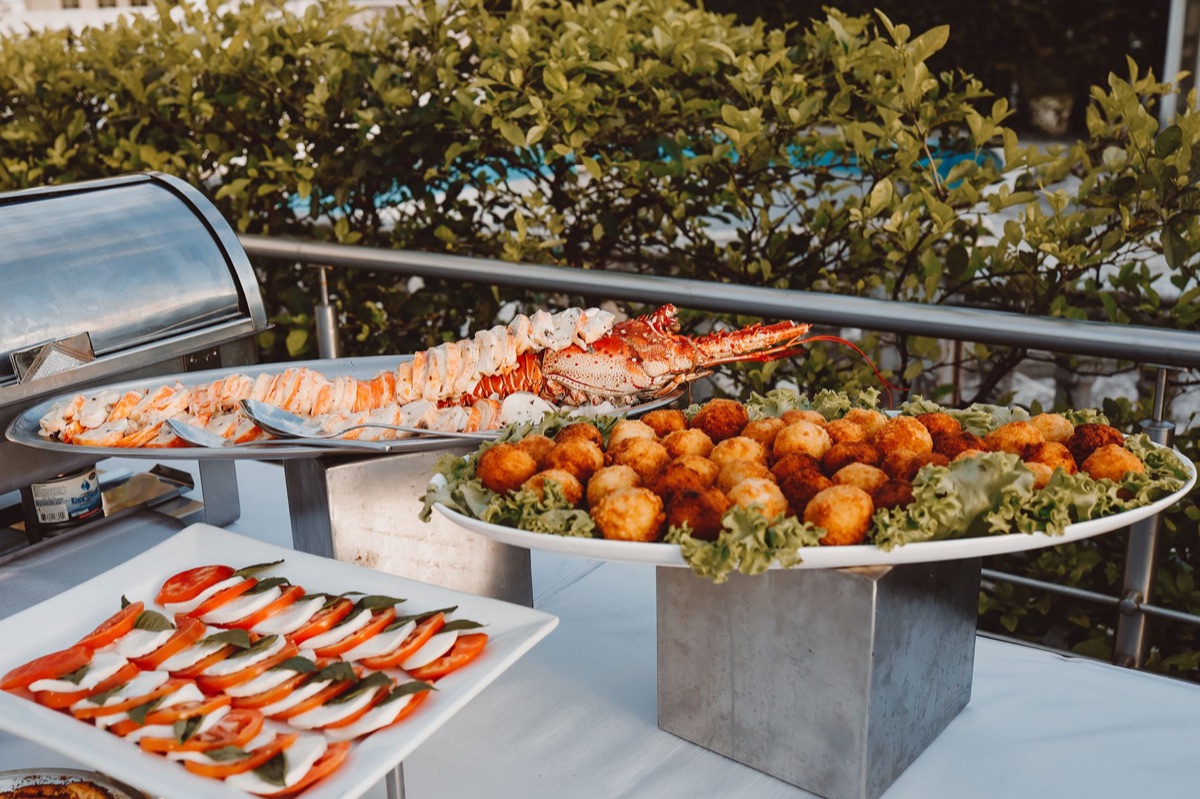 Luxe voorgerecht met Jeju rode kreeftachtige garnalen