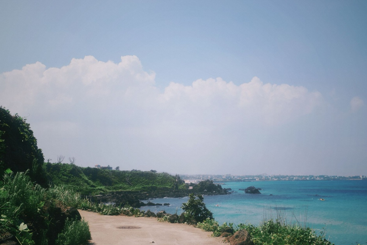Jeju western drive along a hidden beach
