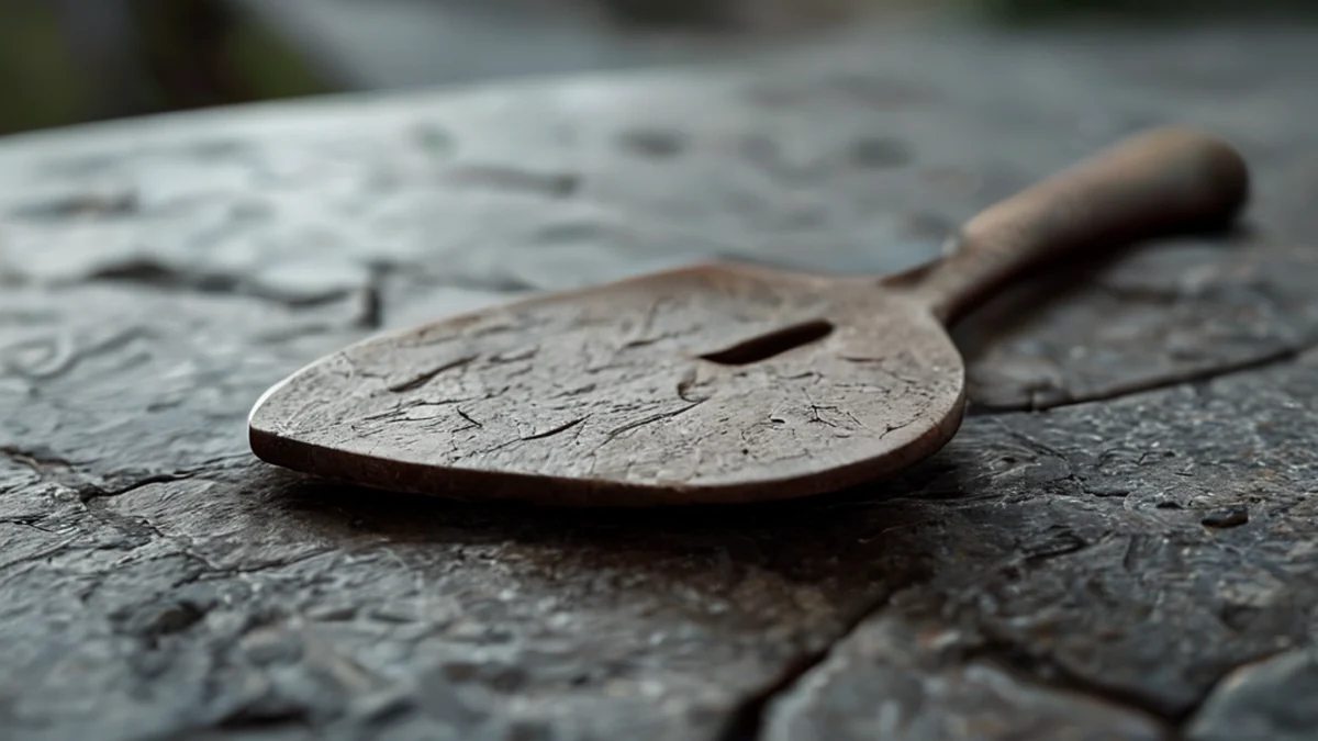 Spade di terra di Java, utensile antico, fatto di terra, usato per l'agricoltura o costruzione
