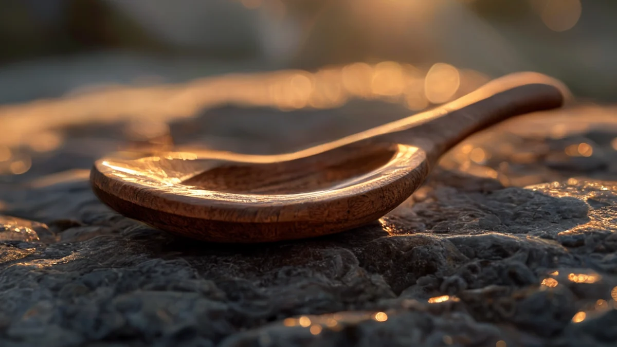 Un couteau traditionnel chukchi en os ou corné, utilisé pour manger et boire en Arctique.